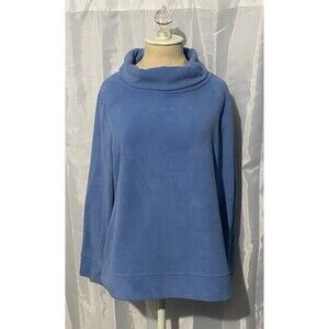 Talbots Long Sleeve Women's Size L Blue Cowl Neck Pullover Cozy Sweater Top